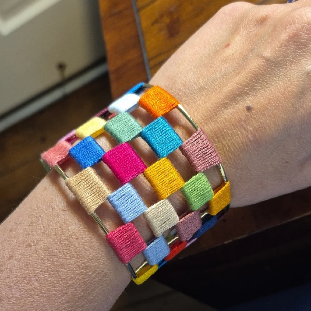 World Finds Ethical Bracelet Colorful Woven Cuff Bracelet NWT